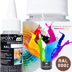Dipoxy-PMI-RAL 8002 SIGNALBRAUN Extrem hoch konzentrierte Basis Pigment Farbpaste Farbmittel f&uuml;r Epoxidharz, Polyesterharz, Polyurethan Systeme, Beton, Lacke, Fl&uuml;ssigfarbe Kunstharz Schmuck