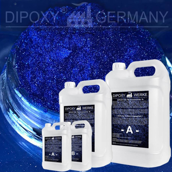 0,75kg Epoxidharz + 10g Effekt-Pigment-Blau 01Gießharz Epoxy Tisch Boden Blue