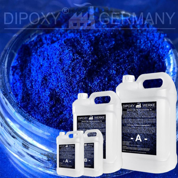 Epoxidharz + Effekt-Pigment-Blau 02Gießharz Epoxy Tisch Boden Blue