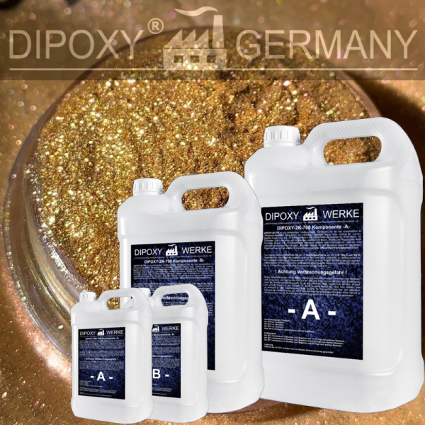 Epoxidharz + Effekt-Pigment-Gold 03 Gießharz Epoxy Tisch Boden Gold
