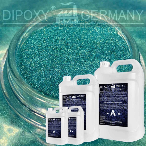 Epoxidharz + Effekt-Pigment-Grün 06 Gießharz Epoxy Tisch Boden Green