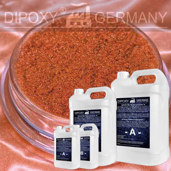 Epoxidharz + Effekt-Pigment-Kupfer 01 Gießharz Epoxy Tisch Boden Copper