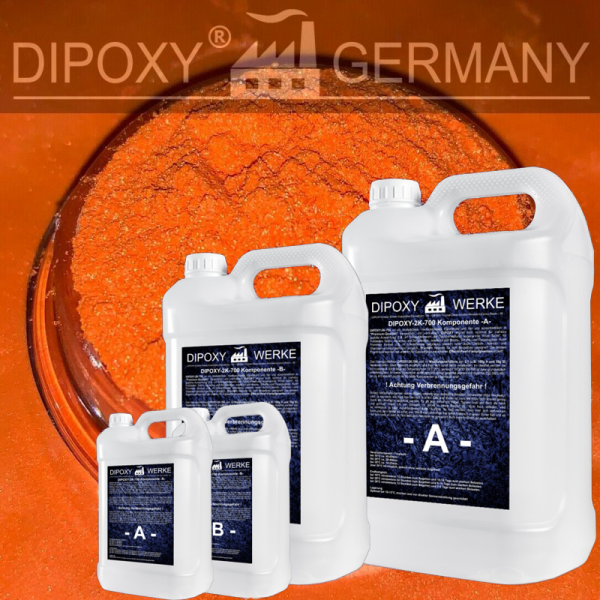 Epoxidharz + Effekt-Pigment-Orange 01 Gießharz Epoxy Tisch Boden Orange
