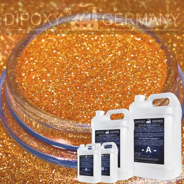 Epoxidharz + Effekt-Pigment-Orange 02 Gießharz Epoxy Tisch Boden Orange