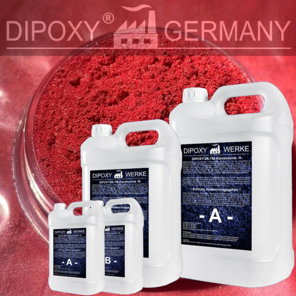 Epoxidharz + Effekt-Pigment-Rot 03 Gießharz Epoxy Tisch Boden Red