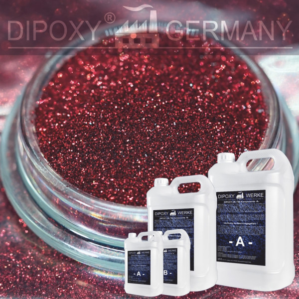 Epoxidharz + Effekt-Pigment-Rot 06 Gießharz Epoxy Tisch Boden Red