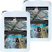 12 kg de résine époxy + durcisseur DIOPXY-2K-4000 GeodeART 2K EP de qualité professionnelle, transparente, peu odorante, résine coulée époxy ondulée, barre UV