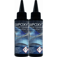 UV-Epoxidharz resin schnellhärtendes epoxy (30-90sek. mit UV Lampe) transparent kristallklar DIY in Profi Qualität 2x100ml (200ml)