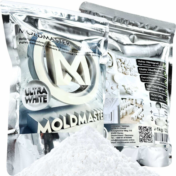 MoldMaster Gießpulver weiß Reliefgießpulver 10kg für Detailgetreue Reliefs, Kunst- und Bastelprojekte | Schnelltrocknend, Ungiftig, Vielseitig Einsetzbar