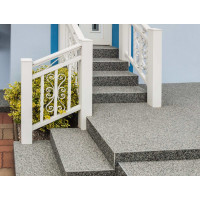 Steinteppich Epoxidharz Set Innen & Außen (ca. 28kg / 2-2,5m²) | 16 Farben | 25kg 2-4mm Marmorkies + 3L, 2K Epoxidharz Bindemittel | Für Balkon, Terrasse, Treppen, Garage (Bianco Rosso)