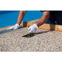 Steinteppich Epoxidharz Set Innen & Außen (ca. 28kg / 2-2,5m²) | 16 Farben | 25kg 2-4mm Marmorkies + 3L, 2K Epoxidharz Bindemittel | Für Balkon, Terrasse, Treppen, Garage (Bianco Rosso)