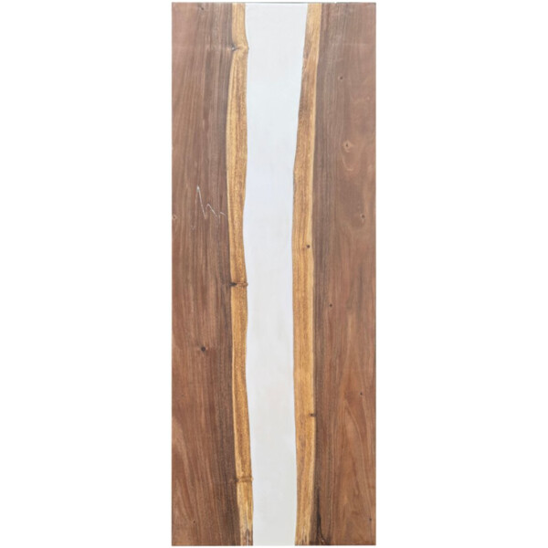 Epoxidharz Tischplatte River Table Weiß Walnuss Massivholz 2400-900-40mm