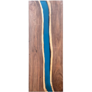 Epoxidharz Tischplatte River Table Blau Walnuss Massivholz 2400-900-40mm
