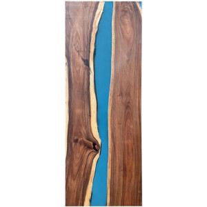 Epoxidharz Tischplatte River Table Blau Walnuss Massivholz 2400-900-40mm
