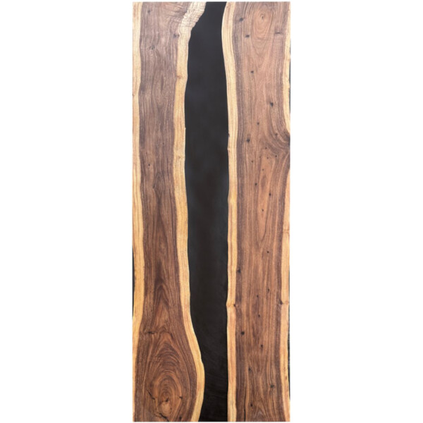 Epoxidharz Tischplatte River Table Schwarz Walnuss Massivholz 2400-900-40mm