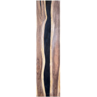 Epoxidharz Tischplatte River Table Schwarz Walnuss Massivholz 2400-600-40mm
