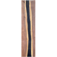 Epoxidharz Tischplatte River Table Schwarz Walnuss Massivholz 2400-600-40mm