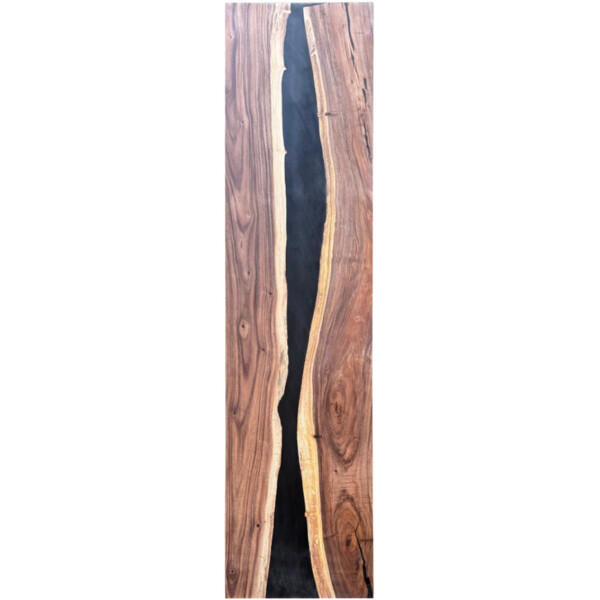 Epoxidharz Tischplatte River Table Schwarz Walnuss Massivholz 2400-600-40mm