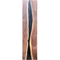 Epoxidharz Tischplatte River Table Schwarz Walnuss Massivholz 2400-600-40mm