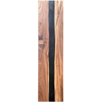 Epoxidharz Tischplatte River Table Schwarz Walnuss Massivholz 2400-600-40mm