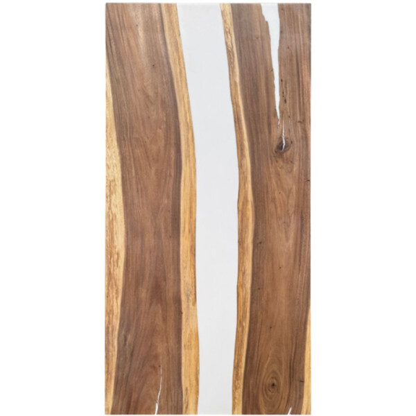Epoxidharz Tischplatte River Table Weiß Walnuss Massivholz 1800-900-40mm
