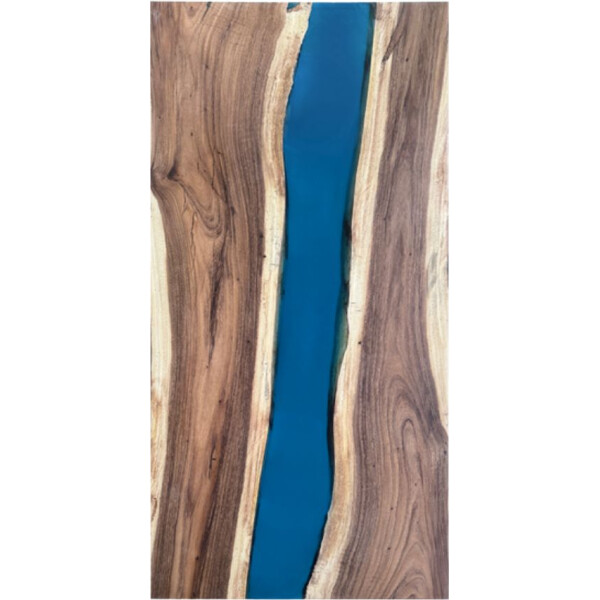 Epoxidharz Tischplatte River Table Blau Walnuss Massivholz 1800-900-40mm