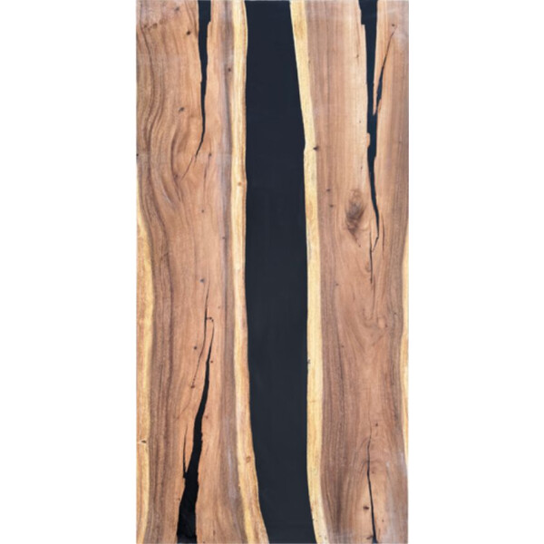 Epoxidharz Tischplatte River Table Schwarz Walnuss Massivholz 1800-900-40mm