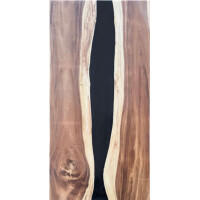 Epoxidharz Tischplatte River Table Schwarz Walnuss Massivholz 1800-900-40mm
