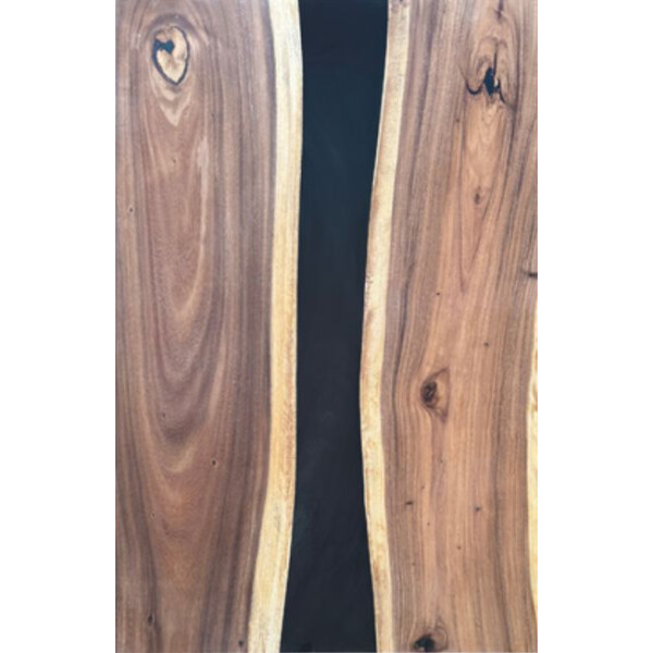 Epoxidharz Tischplatte River Table Schwarz Walnuss Massivholz 1400-900-40mm