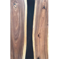 Epoxidharz Tischplatte River Table Schwarz Walnuss Massivholz 1400-900-40mm