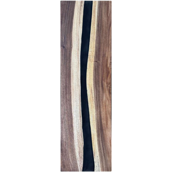 Epoxidharz Treppenstufe Massivholz Walnuss Schwarz River Optik 1000-300-40mm