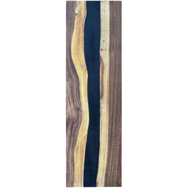 Epoxidharz Treppenstufe Massivholz Walnuss Schwarz River Optik 1000-300-40mm