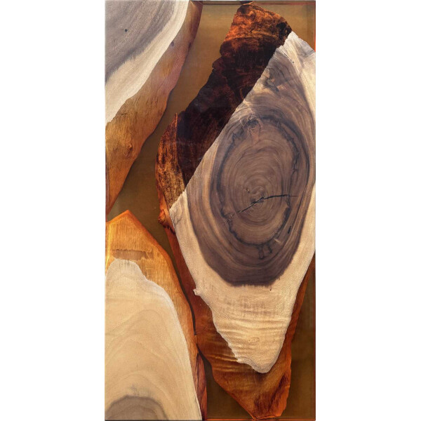Epoxidharz Tischplatte River Table Rot Walnuss Massivholz 1200-600-35mm