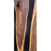 Epoxidharz Tischplatte River Table Schwarz Walnuss Massivholz 1400-630-37mm