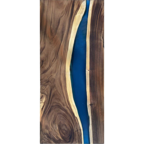 Epoxidharz Tischplatte River Table Blau Walnuss Massivholz 1830-810-37mm