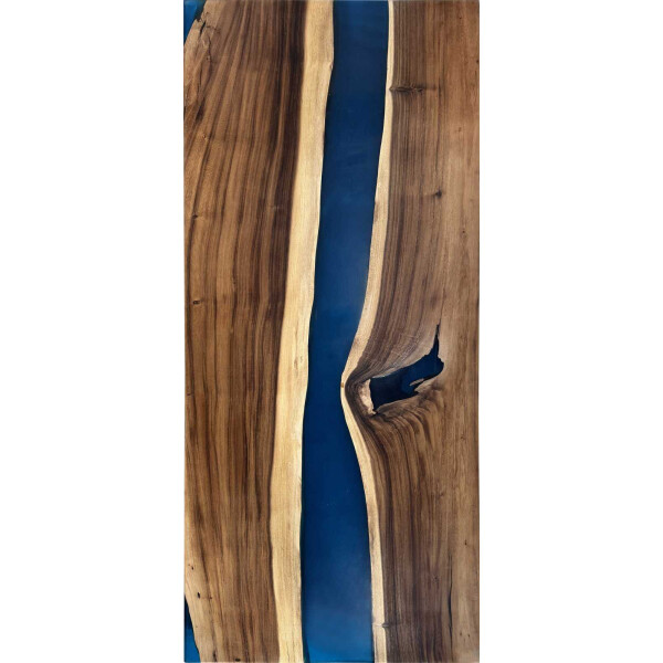 Epoxidharz Tischplatte River Table Blau Walnuss Massivholz 1830-810-37mm