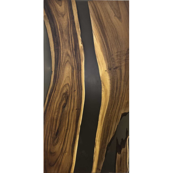 Epoxidharz Tischplatte River Table Schwarz Walnuss Massivholz 2000-1000-20mm