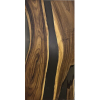 Epoxidharz Tischplatte River Table Schwarz Walnuss Massivholz 2000-1000-20mm