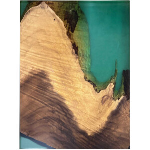 Epoxidharz Tischplatte River Table Grün Walnuss Massivholz 710-525-33mm