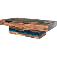 Epoxidharz Tisch River Table Komplett Set Walnuss Massivholz 1396-795-400mm
