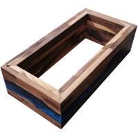 Epoxidharz Tisch River Table Komplett Set Walnuss Massivholz 1396-795-400mm