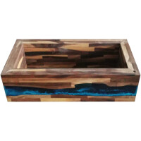 Epoxidharz Tisch River Table Komplett Set Walnuss Massivholz 1396-795-400mm