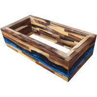 Epoxidharz Tisch River Table Komplett Set Walnuss Massivholz 1396-795-400mm