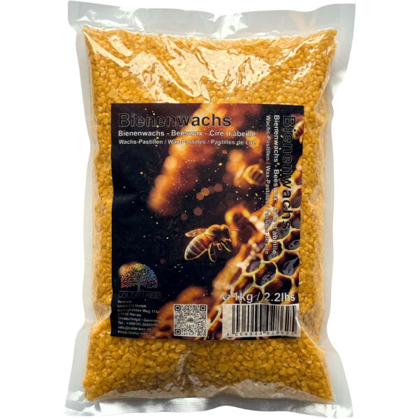 Bienenwachs Kerzenwachs Pastillen Wachs natur rein für Duftkerzen DIY 1kg Gelb