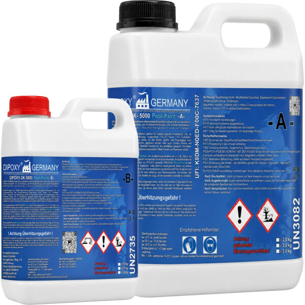 DIPOXY Pool Paint 2K Epoxidharz Poolfarbe 2:1 Epoxy Beschichtung für Pool, Schwimmbad, Beton