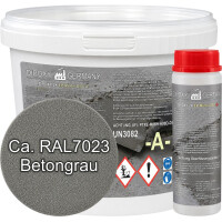 Epoxidharzmörtel 2K Reparaturmörtel für Beton, Estrich & Boden - Reparatur & Ausbesserung 1 kg ca. RAL 7023 Betongrau | DIPOXY