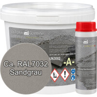 Epoxidharzmörtel 2K Reparaturmörtel für Beton, Estrich & Boden - Reparatur & Ausbesserung 10 kg ca. RAL 7032 Sandgrau | DIPOXY