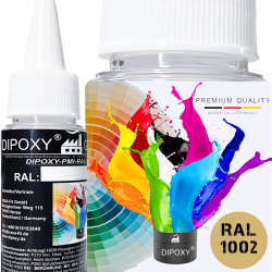 Dipoxy-PMI-RAL 1002 SANDGELB Extrem hoch konzentrierte Basis Pigment Farbpaste Farbmittel f&uuml;r Epoxidharz, Polyesterharz, Polyurethan Systeme, Beton, Lacke, Fl&uuml;ssigfarbe Kunstharz Schmuck
