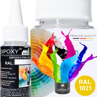 Dipoxy-PMI-RAL 1021 Extremely Highly Concentrated Base Pigment Colour Paste for Epoxy Resin, Polyester Resin, Polyurethane Systems, Concrete, Varnishes, Liquid Paint Resin Jewellery