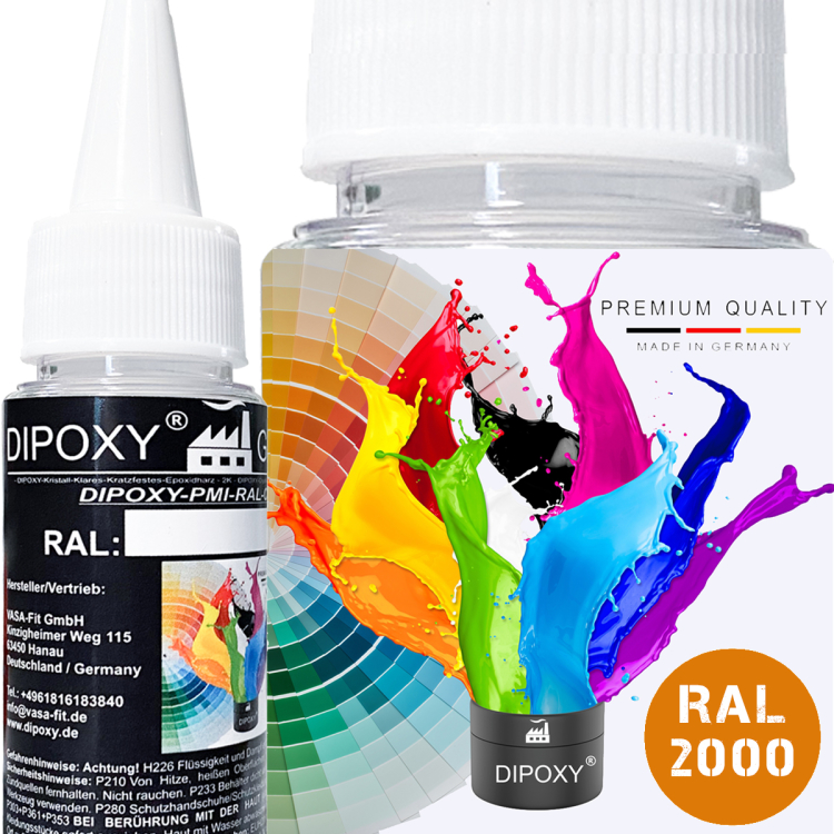 Dipoxy-PMI-RAL 2000- Pasta colorante a base estremamente concentrata, , per resina epossidica, resina di poliestere, sistemi di poliuretano, calcestruzzo, vernici, vernice liquida, resina&hellip;